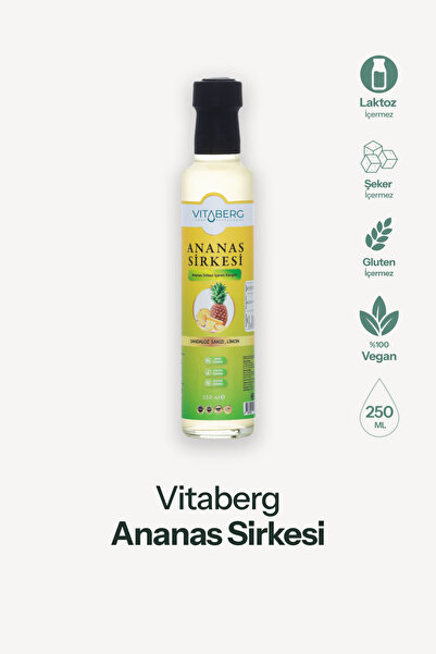 Vitaberg Ananas Sirkesi | Sandaloz Sakızı ve Limon İçeren Sirke Karışım 250 ml