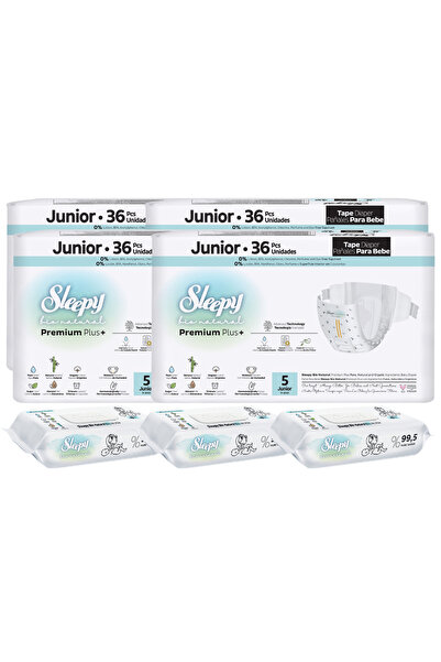 Sleepy 4x Scutece BIO PREMIUM Mărimea 5 Junior 36 bucăți