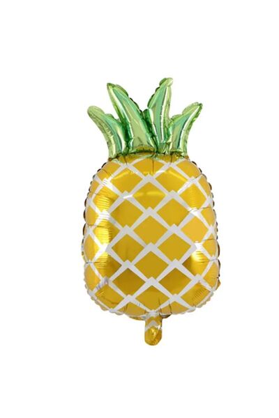 partidolu Fruit Pineapple Ananas Şeklinde Folyo Balon 81x48 cm Gold Renk 1 Ad...