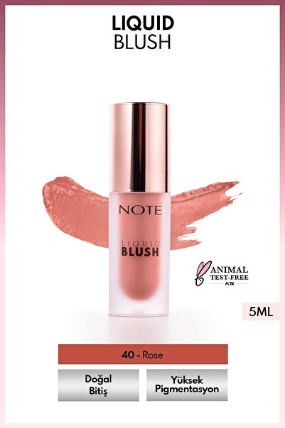 NOTE Liquid Blush Nemlendirici Etkili Likit Allık - 40 Rose