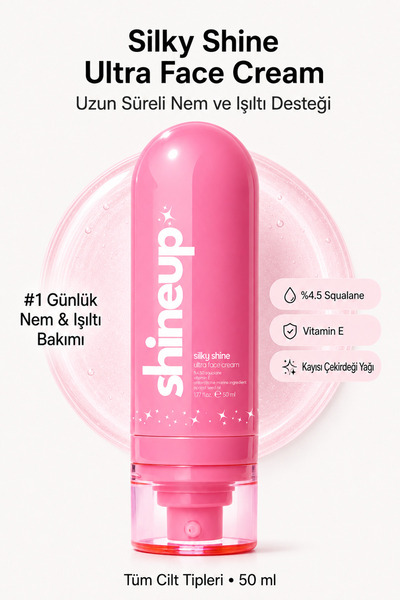 shineup Silky Shine Water Based Face Cream 50 ml |   Intensive Moisturizing &...