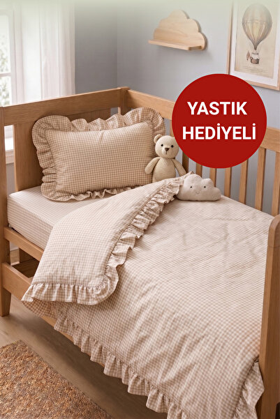 Miruza Ev Tekstili طقم غطاء لحاف أطفال بتصميم كشكش عتيق الطراز |   100% قطن ب...