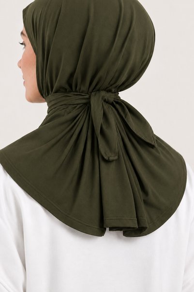 Merve Nayir Hijab sportiv kaki, bonetă sportivă Tesettür - Potrivit pentru utilizare zilnică și pentru antrenament