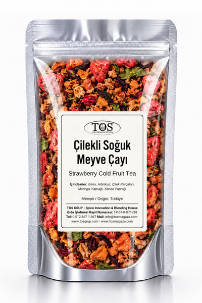 TOS The Organic Spices Çilekli Soğuk Meyve Çayı 40 gr (1. Kalite) Strawberry ...