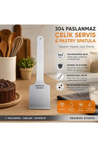 KİŞİYE ÖZEL İSİMLİ _RESİNOX HAMUR KESİCİ SPATULA_%100 PASLANMAZ