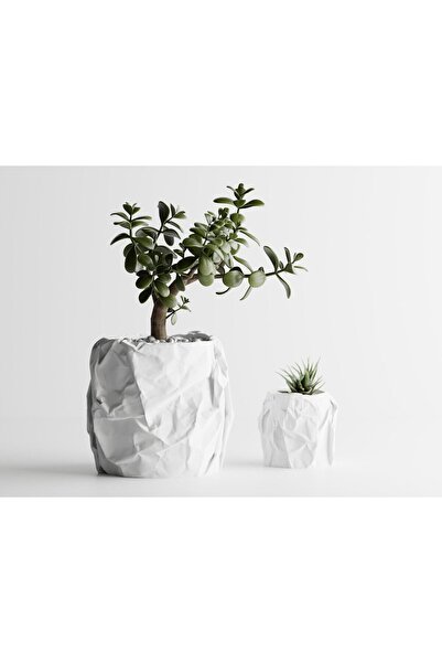 Sani Ghiveci decorativ Sani, Miami, mic 114 x 114 x 107 mm, Alb Mat