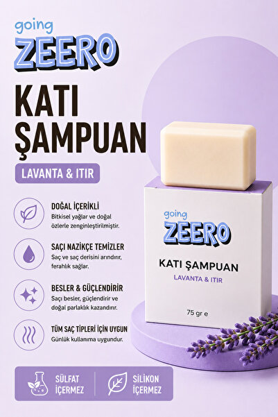 Going Zeero Katı Şampuan Lavanta & Itır Sülfatsız Şampuan Doğal İçerikli