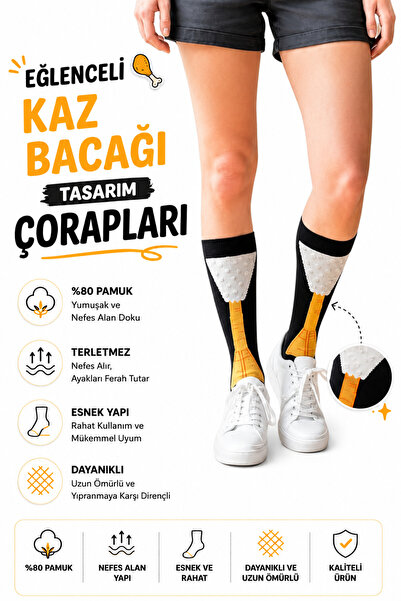 Esinti Șosete de damă din bumbac, cu model picior de gâscă, cadou, până la ge...