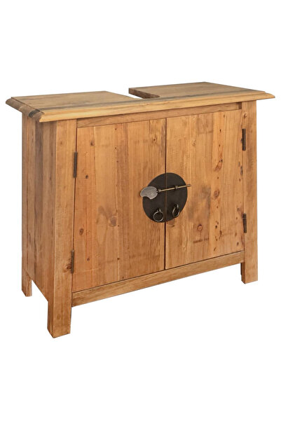 Concept Dulap de chiuvetă baie, Lemn masiv de pin reciclat 70x32x63 cm