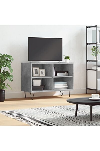 Concept Comodă TV, gri beton, 69,5x30x50 cm, lemn compozit