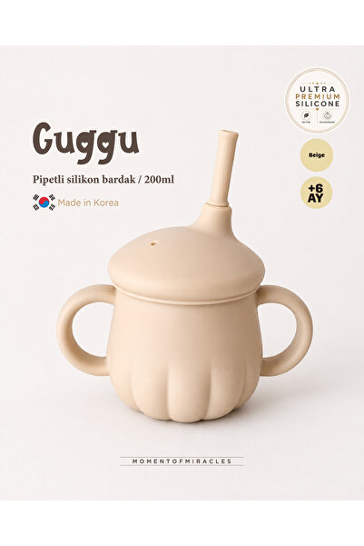 Tgm Baby Guggu Ultra Premium Silicone Drinking Cup with Straw (200 ml)