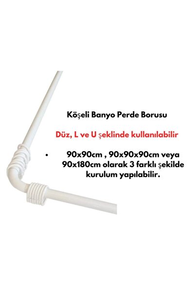 bym yapı Köşeli Banyo Perde Borusu