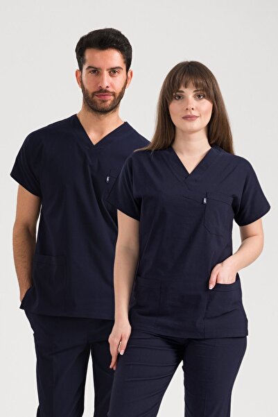 DRCLASS Einzelne marineblaue Lycra-Unisex-Uniform für medizinisches Personal ...