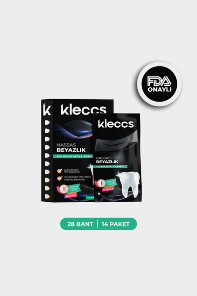 kleccs Diş Beyazlatma Bandı, Hassas Beyazlık, 14 Paket-28 Bant, Günlük ve Bir...