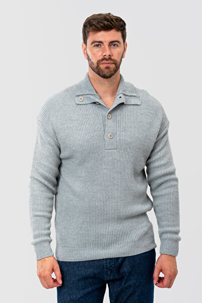 D'S Damat Ds Damat Regular Fit Gray Selanik Knitted Sweater