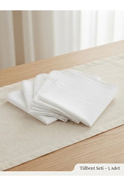 Naz Ipek Iç Tülbent 5 Li Paket Iç Başörtüsü %100 Pamuklu Beyaz Bez 90x90cm