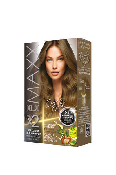 MAXX DELUXE Beauty Expert Set Saç Boyası 8.11 Yoğun Açık Küllü Kumral