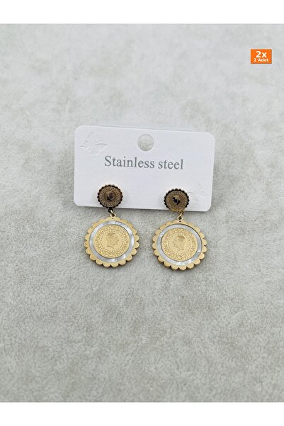 Bozhi Steel Earrings Gold Business Woman Style