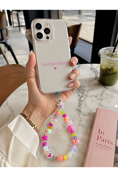 Les Petites Mains Name Pop F Telefon Askısı, Boncuklu Telefon Charmı ve Çanta...