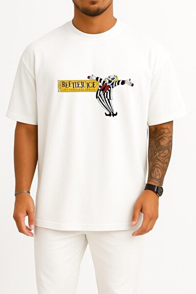 Bahriyeli Collection Oversized Beetlejuice Cartoon Television Show Chest Desi...