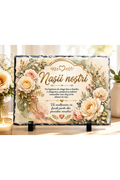 hiperborea Placă ardezie - „Nașii Noștri” - Cadou de Mulțumire pentru Nași