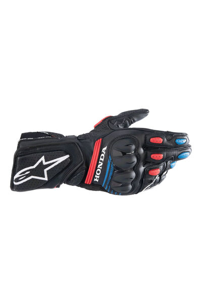 Alpinestars Honda SP-8 V3 Korumalı Motosiklet Eldiveni Siyah Kırmızı Beyaz Mavi
