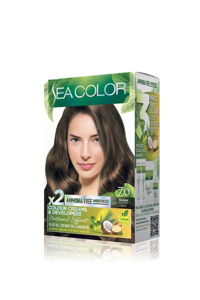 Sea Color Natural Effect Set Saç Boyası Amonyaksız 7.0 Kumral