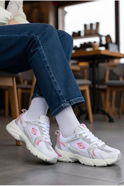 Vojo New Memory Taban Rahat Hafif Beyaz Pudra Kadın Sneaker Spor Ayakkabı