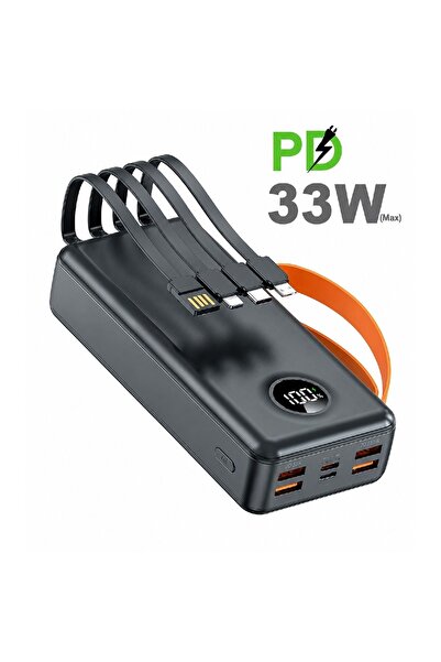 SPRANGE 30.000 mAh PD 33W Hızlı Şarj Destekli Taşınabilir 4 USB Çıkışlı Dijit...