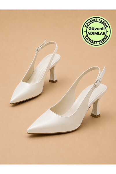 oliviashoes Women's Skin-Friendly 9cm Heel Shoes with Side Buckle and Pointed...