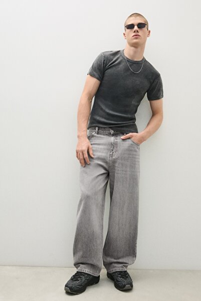 Bershka İşlemeli neobarrel fit jean