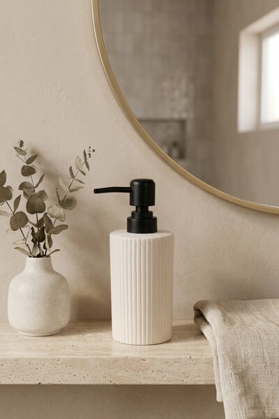 MAKRİ HOME Dozator de săpun lichid Lenora din ceramică de 300 ml, diametru 7 ...