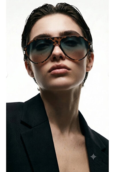 MissBella Eyewear - MYSTİC Leopar Desenli Degrade Cam Kadın Güneş Gözlüğü
