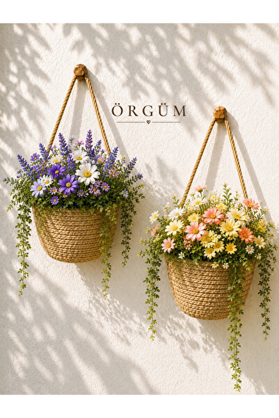 ÖRGÜM Coș decorativ 2 buc. Mini coș cu flori 12X10 cm PLANTELE ȘI APARATELE D...