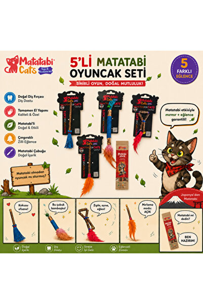 MATATABİ CATS Matatabi for My Cat; Matatabi Stick and Matatabi Toy Set 5 Pieces