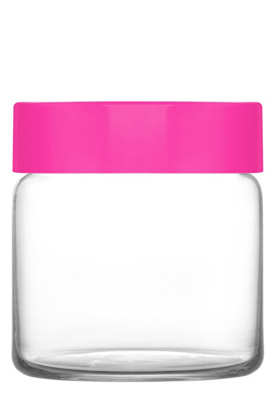 LAV Novo Cam Kavanoz 3'lü Orta Boy 635 ml Pembe Plastik Kapaklı (Erzak Saklam...