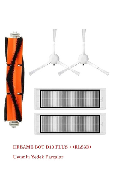 LİN GRUP Dreame Bot D10 Plus Rls3d - مكنسة كهربائية روبوتية مع قطع غيار، فرشا...