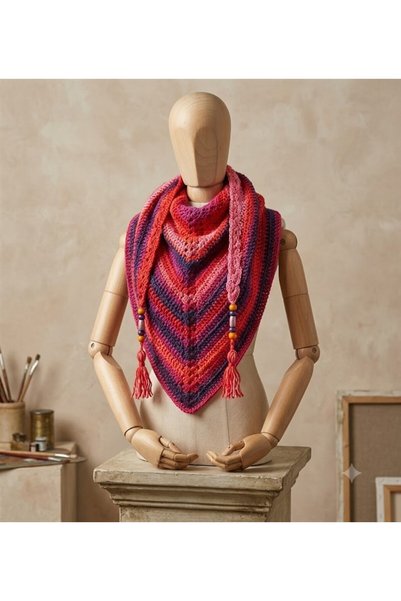 eLm El Örgüsü Otantik Etnik Püskül & Boncuk Detaylı Boyunluk