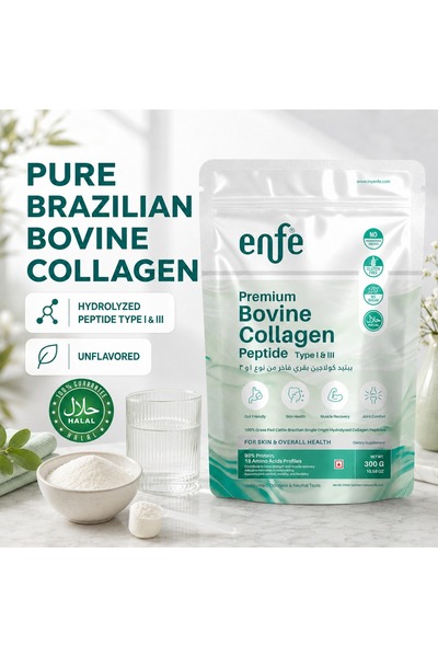 ENFE Premium Brazilian Bovine Hydrolyzed Collagen Peptides Type I & III-90% P...