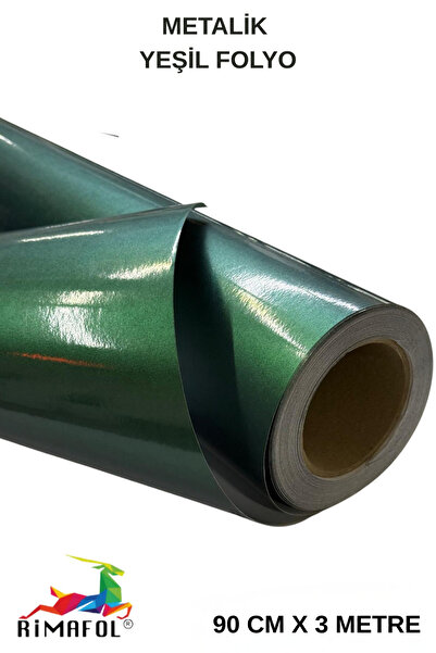 RİMAFOL Metallic Green Furniture Cabinet Covering Foil 90 cm X 3 Meters