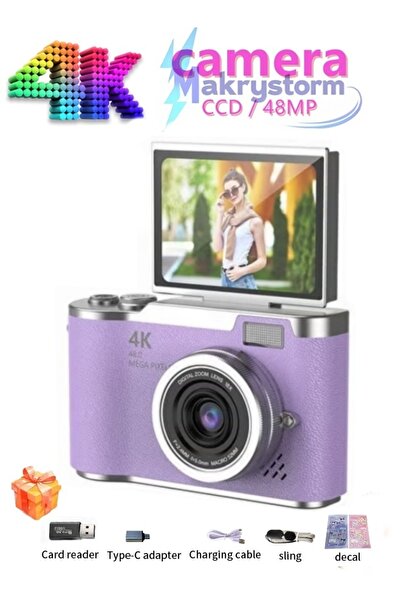 Generic 4k CCD Digital Zoom Student Digital Camera 48MP Portable Digital Phot...