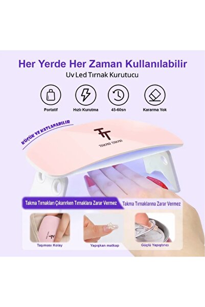 Takma Takma UV Lamba Taşınabilir Tırnak Kurutma Makinesi (Jel ile Kullanılmal...