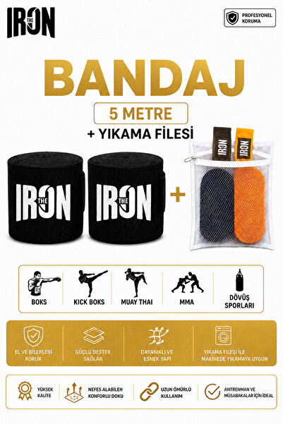 THE IRON Boxing, Kick Boxing, Muay Thai, Mma and Combat Sports Bandage + Wash...