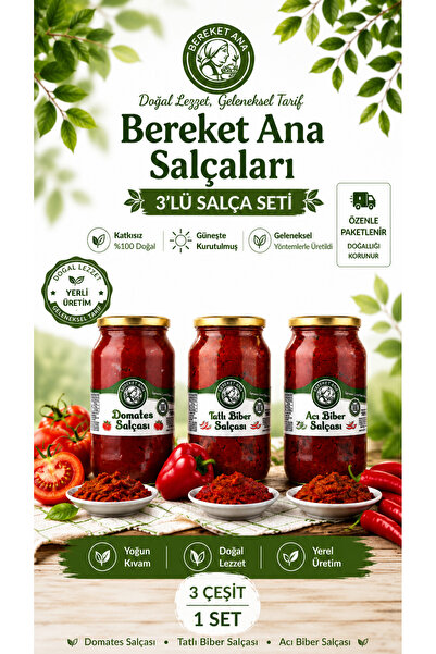 gaziantepli bereket ana baklava & yöresel Gaziantep 3'lü Salça Seti 3x1 Kg Do...
