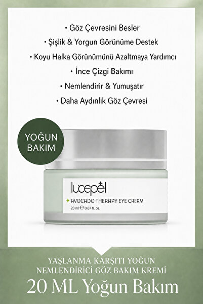 lucepel Avokado Özlü Yoğun Nemlendirici Göz Kremi Hyaluronik Asit| Peptit| Ka...