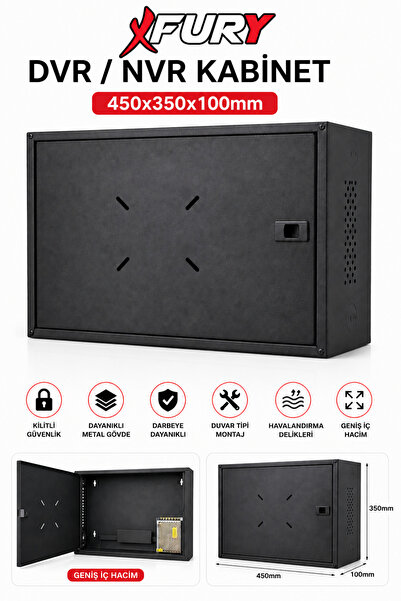 FURY Dvr Pano/box Nvr Cctv Rack Kabinet Ve Monitör Koruma Kutusu Antrasit