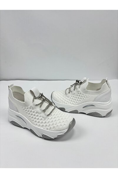 Nubbock Women's White Hidden Heel Sports Shoes Nk4162