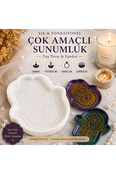 Şenhomee Epoksi Silikon Fatma Ana eli tabak kalıbı çerezlik sunumluk tütsülük...