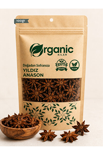 Organic Kiler Yıldız Anason 100 gr | Elenmiş ve Doğal | Aromatik Baharat & Ça...