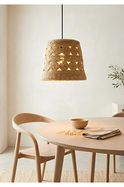 HOMİNG Homing Natural İki Desenli Bej Hasır Sarkıt No:5 241692